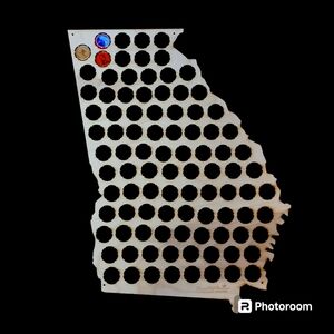 Georgia Silhouette Bottle Cap Display Decor